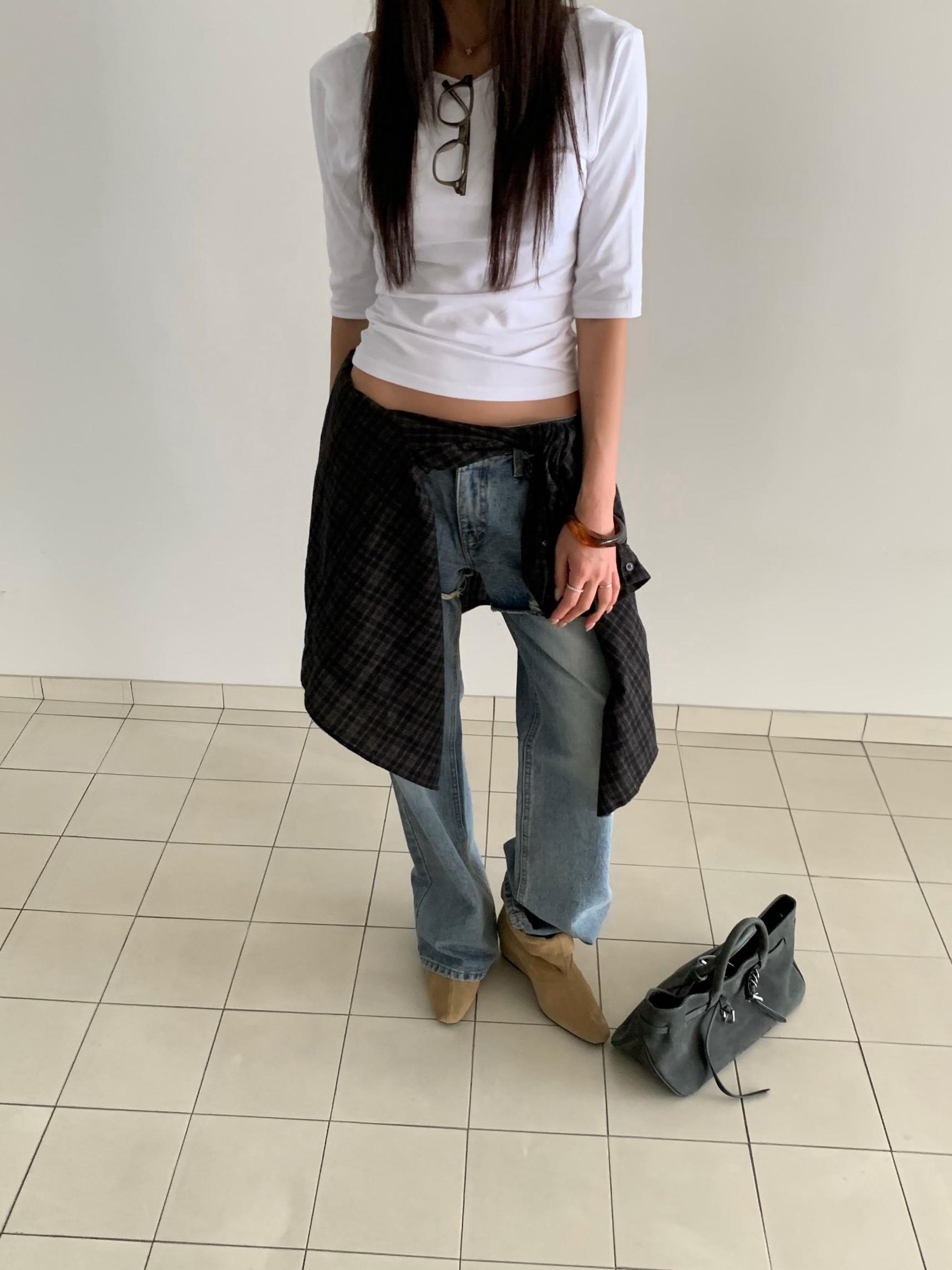 大U美背五分袖上衣
